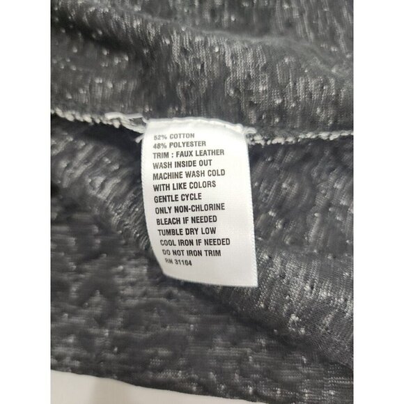 Madison Dress Mini Knit Gray Floral 3/4 Bell Sleeve Women's Large - Picture 8 of 8